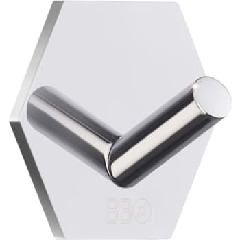 [930230227] Smedbo beslagsboden enkelkrog, hexagon, selvklæbende, krom,