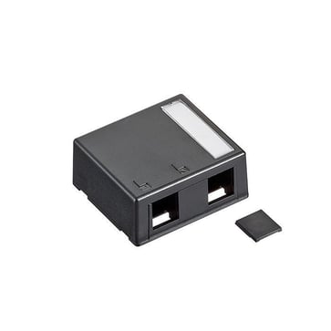 [7886159990] Office box 2 port, for 2 x Keystone konnektorer, sort