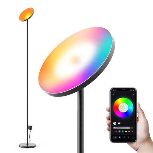 [32784-0] 175 cm Smart RGBIC+CCT Gulvlampe med Wifi og Bluetooth - 24W, RA80