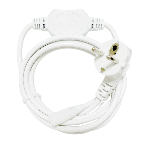 [32591-0] Vandtæt 3m stik til 230V LED strip Neon COB inkl. endeprop, IP67