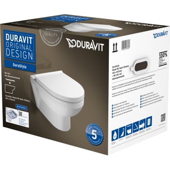 [613219100] DuraStyle Basic vægtoilet åben skylle-rand og SoftClose sæde
