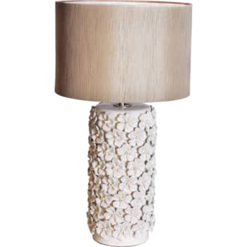 [6244115234] Fiore keramik bordlampe H 54 cm med en ø 30 cm silkeskærm 