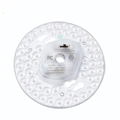 [32860-19804] 18W LED indsats med linser, flicker free - Ø13 cm, Valgfri CCT, erstat G24, cirkelrør og kompaktrør