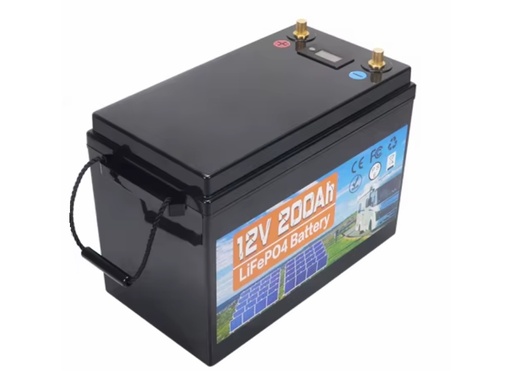 [H51965] LiFePO4 batteri - 12V 200Ah, indbygget BMS incl. 230V lader