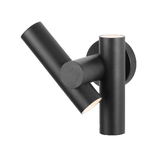 [26353-18071] 2-vejs spot væglampe med LED-modul, 600lm, 4000K, sort, IP44, 6W, 620lm