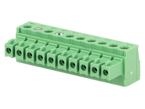 [H55173] Indstik skrueterminal - 10P hun 3,81mm 0,5-1,5mm², Grøn