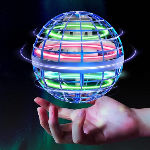 [32886-0] Hover Orb flyvende bold med RGB lys - Ø9,5 cm, blå, ideel til børn og barnlige sjæle, effekt på 2W