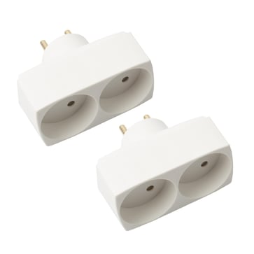 [7828106765] Dobbeltstik D2 2R udtag hvid 2-styk