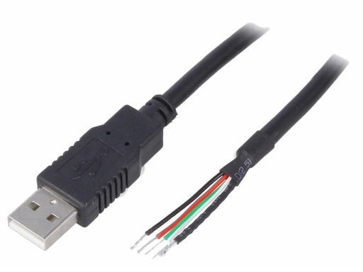[H61912] USB 2.0 kabel - A han til løs ende, Sort (2m)