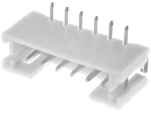 [H53525] Ledning-til-print fatning - JST PH, 6pol, 2mm benafst. SMT