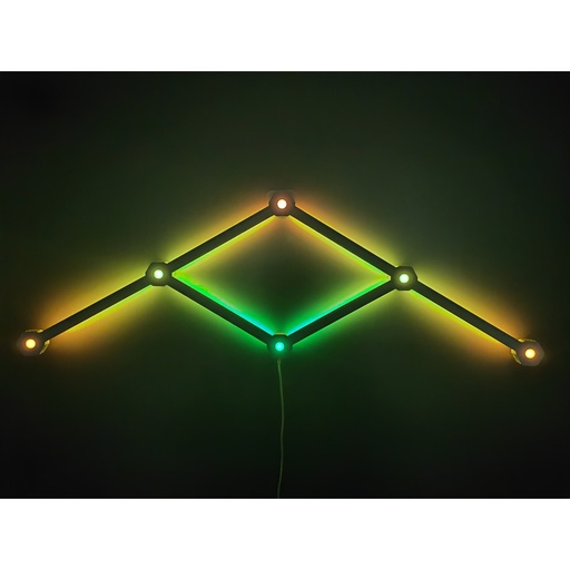 [31943-0] Hexa-Light RGBIC vægmonteret Bluetooth lysskinner sæt med USB-tilslutning - 6 stk. à 5,5W, 5V input