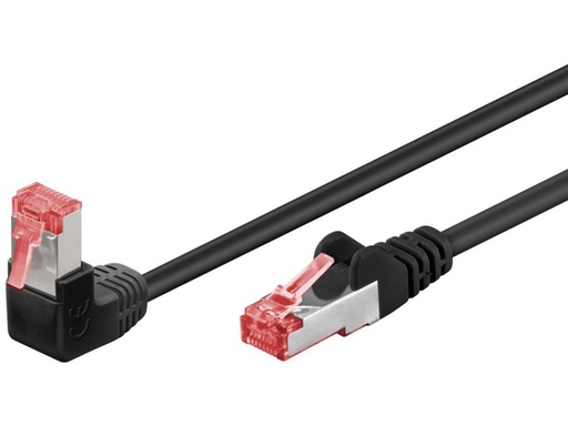[H57541] S/FTP netværkskabel - CAT6 PIMF, 90° vinklet, Sort (10m)