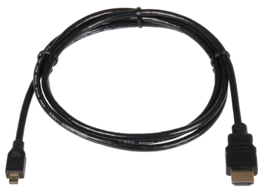 [H62836] HDMI 2.0 kabel - HDMI (A) han > micro (D) han, Sort (1,8m)