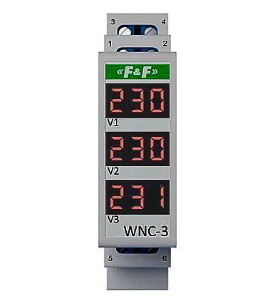 [H63479] Digital AC Voltmeter  80-500V 3-fase DIN montering