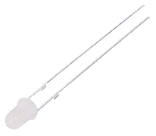 [H63666] 3mm LED - Kold hvid, diffus hvid hus, 1560-2180mcd (70°)