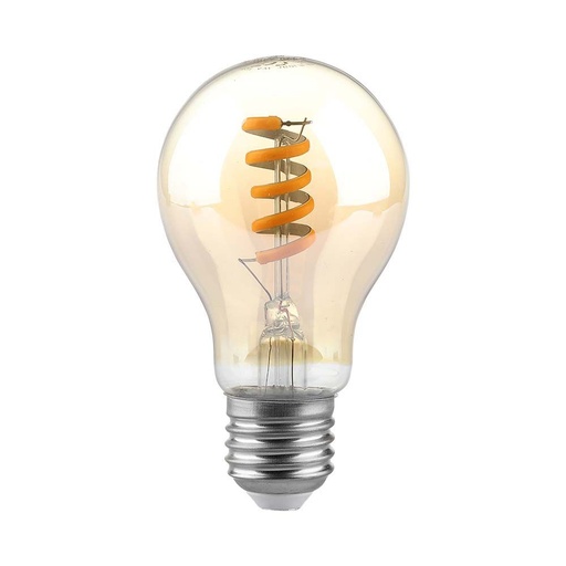 [33001-19906] Vt-2154 LED pære 4W - spiral kultråds, amber, 1800K - E27 stor fatning, 220lm, RA80