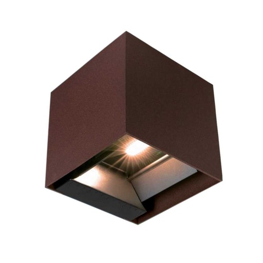 [33111-20012] LED væglampe 9W med solcelle, PIR-sensor, corten hus - 3-i-1 funktion, IP65, 800lm