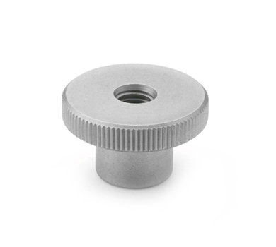 [H66294] Fingerskrue - M8 gevindhul, Ø30mm rillet greb, H18mm, Stål