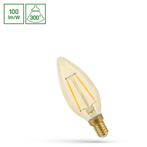 [21473-15893] LED pære C35 E14 5W - 230V, Filament, Varm Hvid, RetroShine, Spectrum - 4.9W, 490lm, RA80