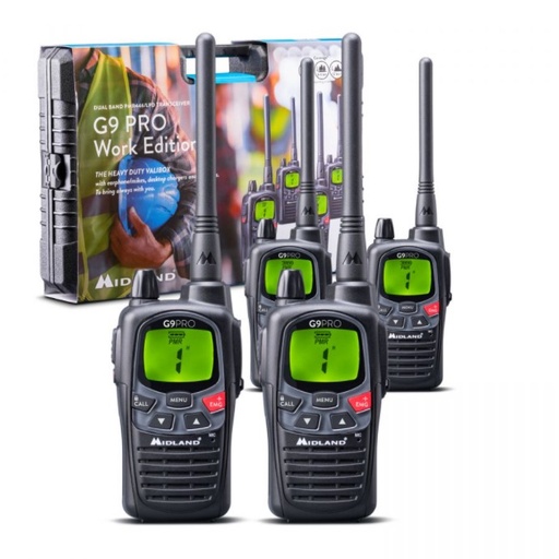 [H60096] G9 PRO - PMR446 håndradio sæt (4 pak inkl. kuffert)