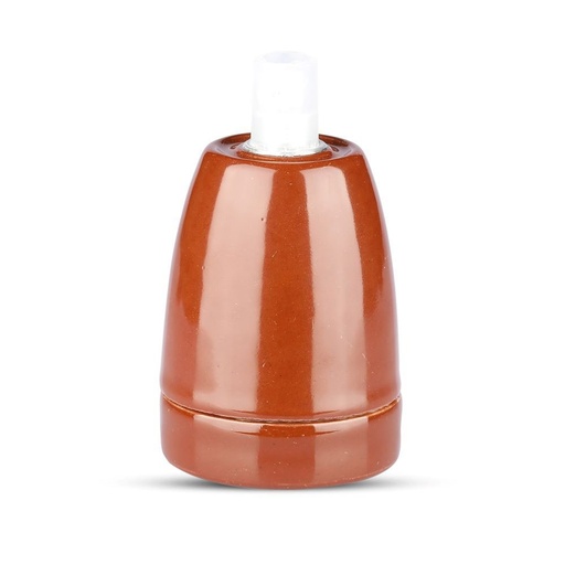[24836-0] Porcelæns lampesokkel E27 - Lampe, Brun