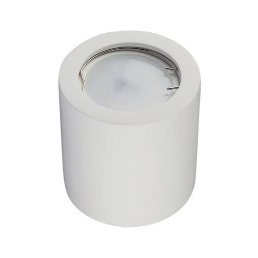 [24880-0] GU10 lampe - rund, hvid.