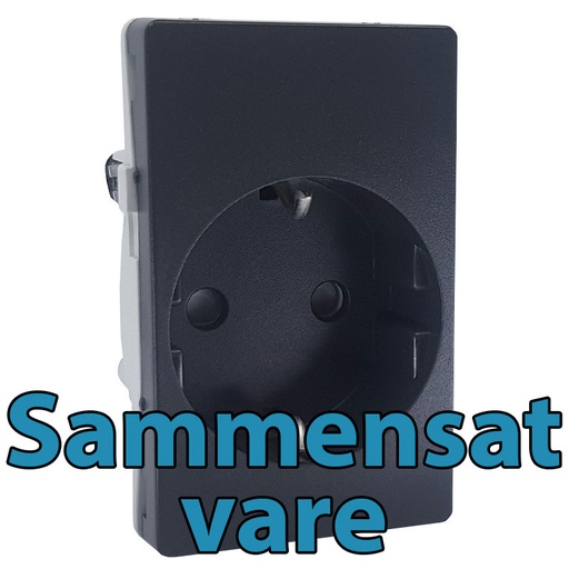 [1017060510] LK Fuga stikkontakt med sidejord 1½m - koksgrå