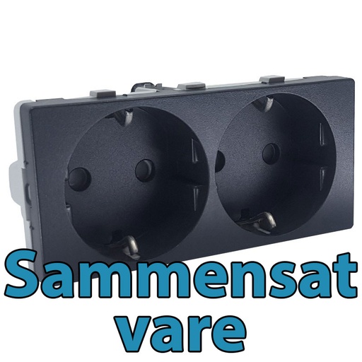 [1017060568] LK Fuga stikkontakt med sidejord 2m - koksgrå