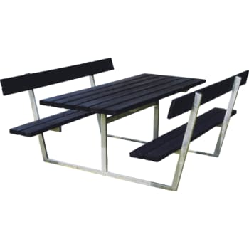 [241010200] SIF bordbænkesæt 1750 x 1780 x 850 mm, 42 mm sort/galvaniseret
