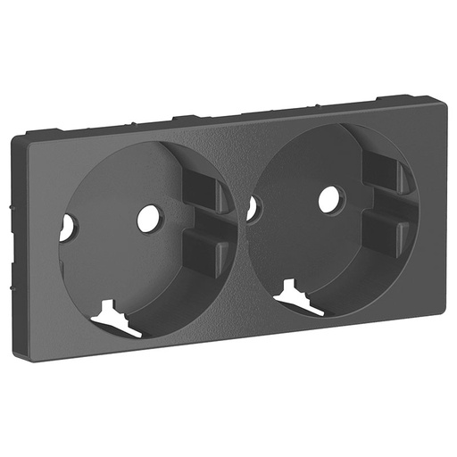 [1017060595] LK Fuga afdækning til 2m stikkontakt med sidejord - koksgrå