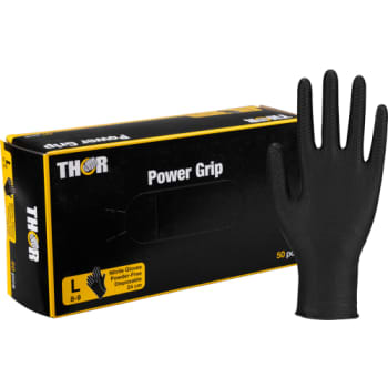 [881803167] Thor engangshandske Power Grip, nitril, pudderfri, sort, str.L