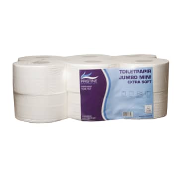 [881890980] Pristine toiletpapir jumborulle, eksta soft, 2-lags, Hvid, 12 rl