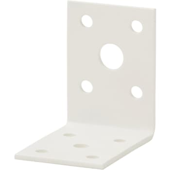 [894240121] Vinkelbeslag 410, m/rib, 50 x 50 x 35 x 2,0 mm, hvid