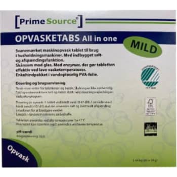 [881892040] PrimeSource maskinopvask tabs, Mild All-In-One, 80 stk.