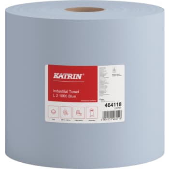 [881890882] Katrin industriaftørringsrulle 464118, 2-lags, blå , 2 rl