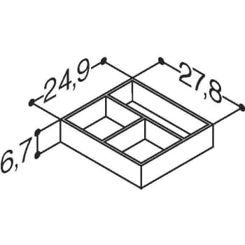 [780999952] Dansani Rumdeler til skuffe, 24,9x6,7x27,8 cm Massiv eg