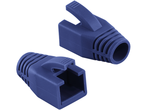 [H65580] Blød hætte til RJ45 modularstik - 8mm, Blå (50 stk.)