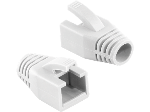 [H65582] Blød hætte til RJ45 modularstik - 8mm, Hvid (50 stk.)