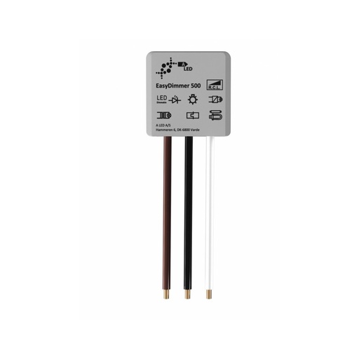 [3633-0] LED Dæmper til Indbygning - EasyDimmer500 - 250W, Kip/Push Dæmpning, 230V Input, Korrespondance