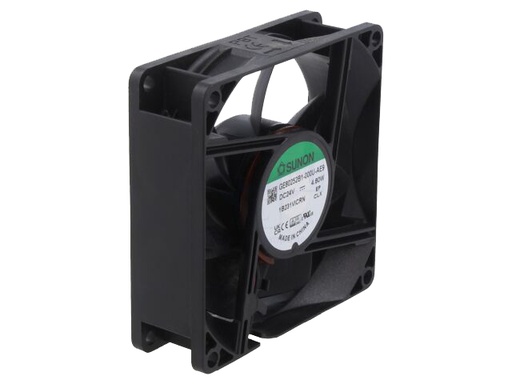 [H66774] DC blæser - 80x80x25mm 24Vdc 4,8W Kugleleje, 2 ledn.