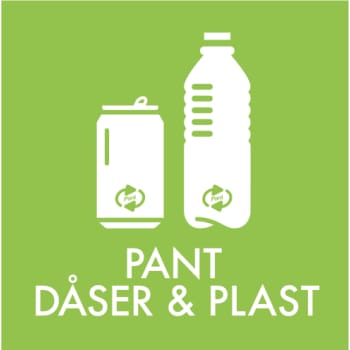 [881064055] Piktogram pant dåser & plast, i folie, selvk., 12 x 12 cm, grøn