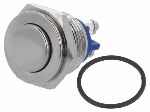 [H66804] Vandalsikret stålkontakt, 1P OFF-(ON), 2A, Ø16mm, IP65