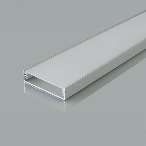 [33245-0] 2000mm VT-71001 monteringssæt med diffuser til LED strip, sølv, 40x10mm, V-Tac Pro serie, 5 års garanti