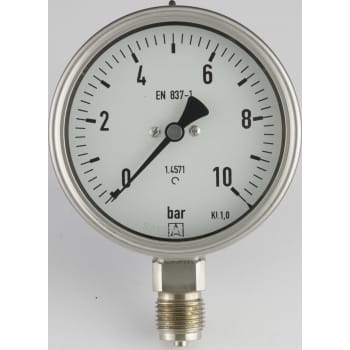 [481204084] Kemi mano Ø100, ½", 0-10 bar, RF/SF-UDFØRELSE, KL 1.0, NEDADV.