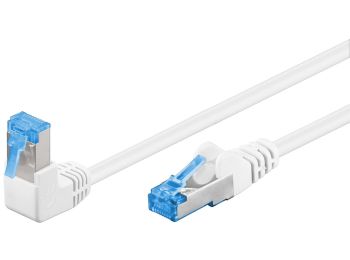 [H57734] U/UTP netværkskabel - CAT6a PIMF, 90° vinklet, Hvid (1m)