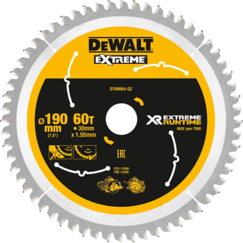 [881315762] DEWALT rundsavklinger til akkusave, Ø190/30 mm, 60 td.