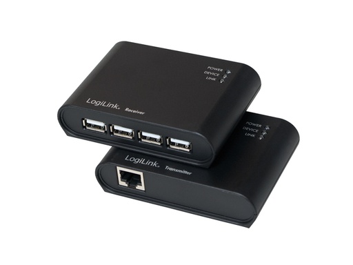 [H41926] USB extender over CAT5 - RJ45, 4 port USB hub (op til 50m)
