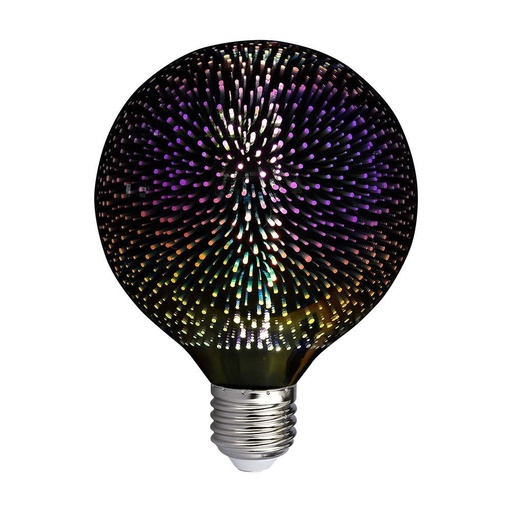 [25855-17648] G125 LED 3D Kultråd Pære 4W E27 - 3000K - Lyskilde ikke inkluderet - RA80 - Max 4W - Stor fatning E27