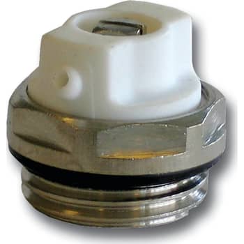 [405526003] 3/8" Luftskrue med O-ring til radiator. Forkromet/hvid.