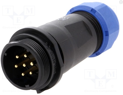 [H61165] Rundstik, SP21 - 7pol han, til Ø4,5-7mm kabel (IP68)